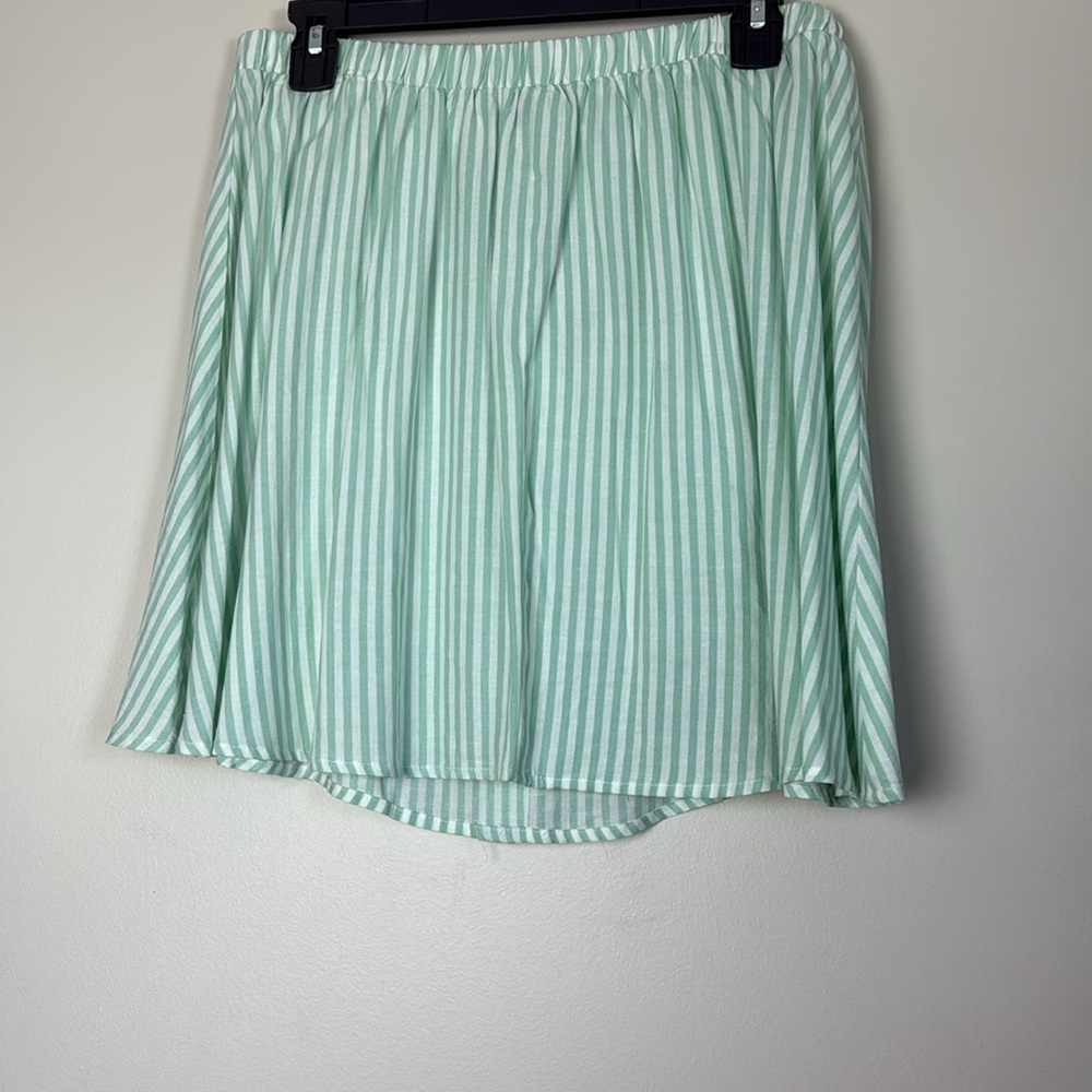 Lily Rose Mint Green and White Striped A-Line Mini Skirt Resort Wear Size XL - Picture 6 of 6